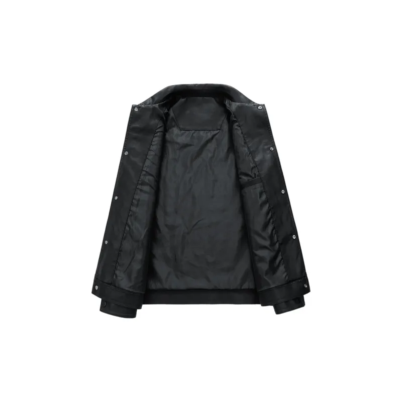 LISENPOK Leather Jacket Unisex Black-3