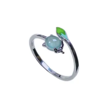 PUPAN Ice Glutinous Chinese Style New Chinese Style, Advanced Eggshell Jadeite Ring, Elegance High End Design Women's