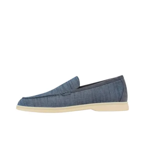 Loro Piana Summer Work Loafers Men's Blue