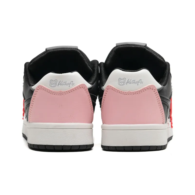 ALI THE FOX Anti Slip Wear Resistant Lightweight Breathable Low Top Skateboard Shoes Unisex Black Pink Box Included-5