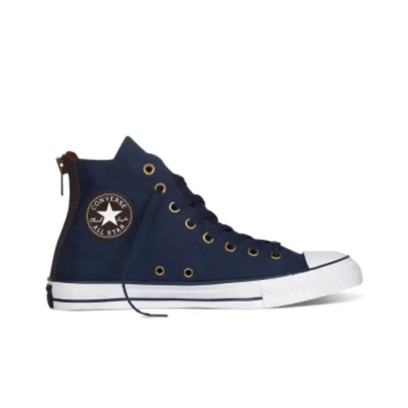 Converse All Star Anti Slip Wear Resistant High Top Canvas Shoes Men's Dark Blue White-1