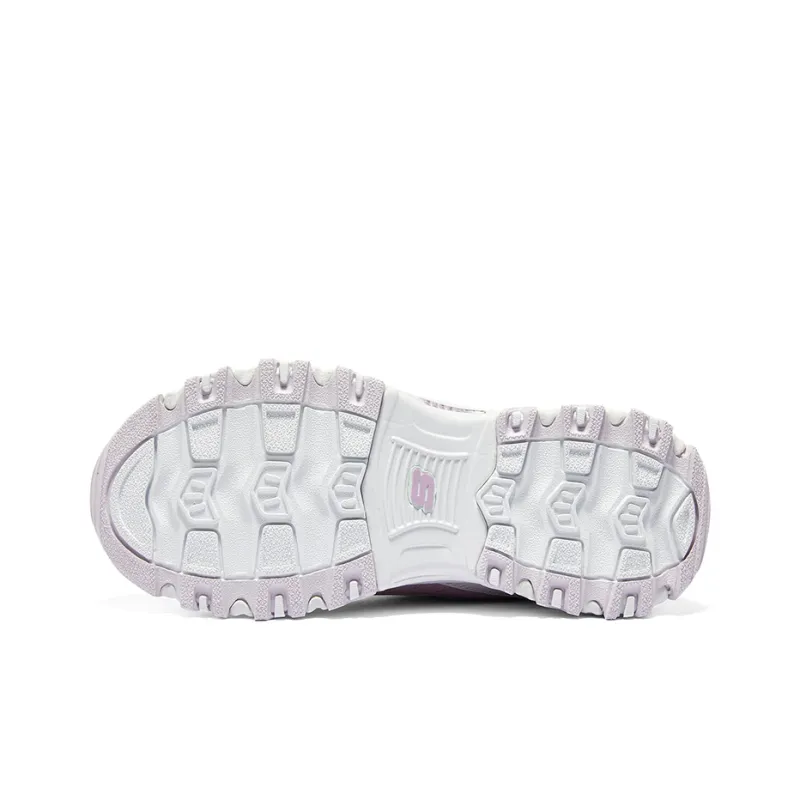 Skechers Girls Slip Resistant Cushioning Abrasion Resistant Thermal Kids Lifestyle Shoes White Lavender Teenagers-5