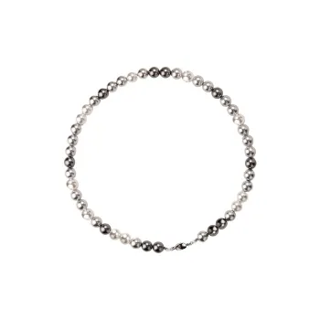 NATURALLYJOJO Imitation Pearl Copper Necklaces Women's White/Gray/Black
