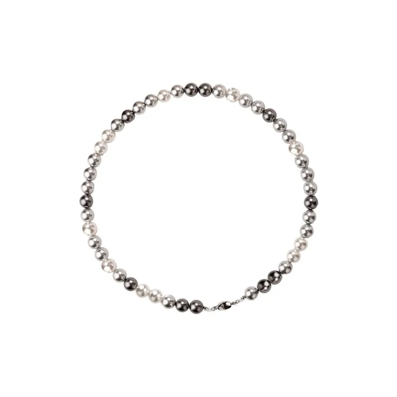 NATURALLYJOJO Imitation Pearl Copper Necklaces Women's White/Gray/Black-0