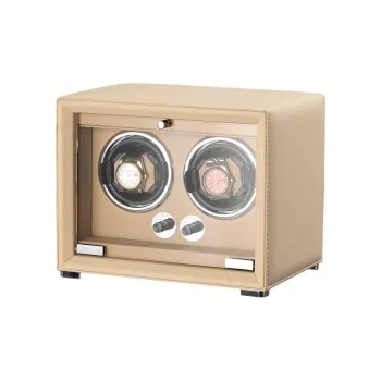 Windtoptime German Leather Collection 2/4 Automatic Watch Winder 4 Digits Watch Winder Orange Black Gray Brown Unisex