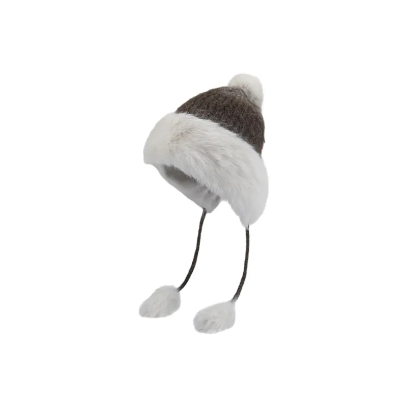 FREE RABBITⅡ Winter Sweet And Cute Wool Ball Knitted Fabric Beanies Women's-0