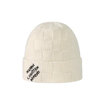 LOUIS VUITTON Sheep Wool Beanies Men's Milk White