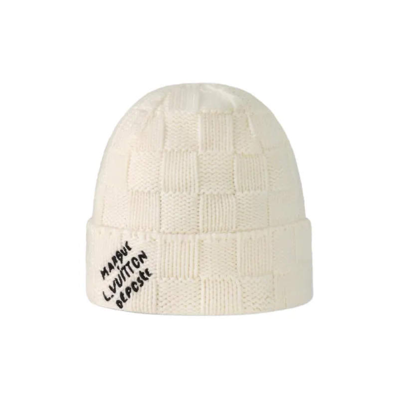 LOUIS VUITTON Sheep Wool Beanies Men's Milk White-0