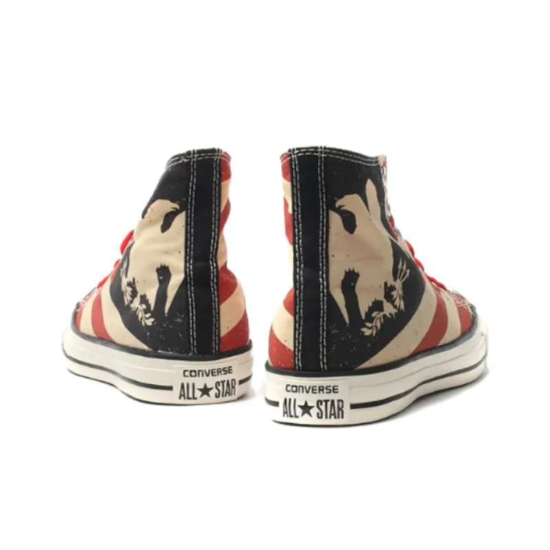 Converse Chuck Taylor All Star Anti Slip Wear Resistant High Top Canvas Shoes Men's Black Red-3