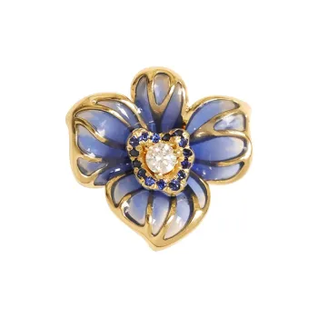 LOYALHEARTS 18K Gold Enamel Colorful Rhinestone Embellished Pendants Women's