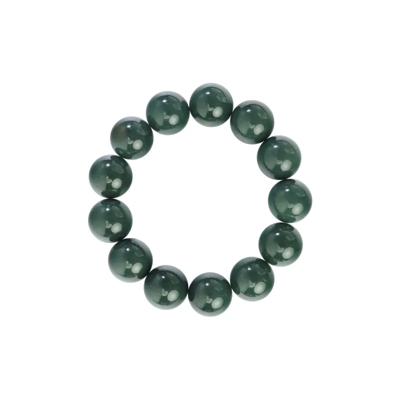 Qingjing Hetian Jade Bracelets Green Jade Men's-0