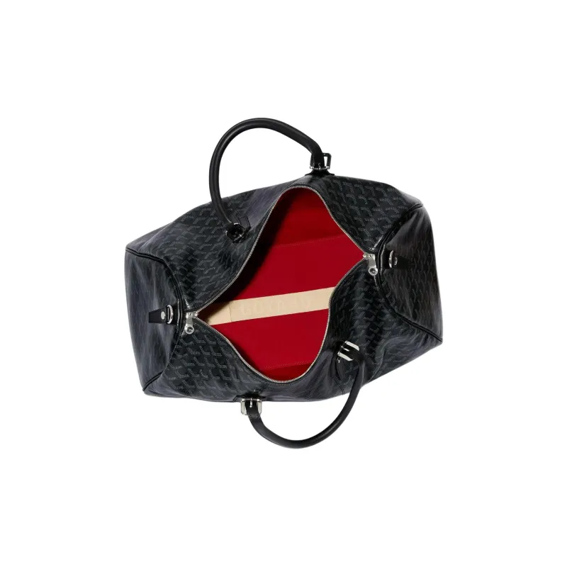 GOYARD Boston Canvas With Calfskin One Shoulder Crossbody Portable Travel Bag Unisex Pitch Black-1