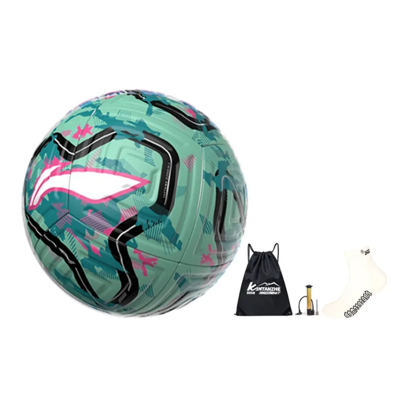 LiNing Size 5 Soccer TPU Seamless Thermal bonding Unisex Blue Green-17