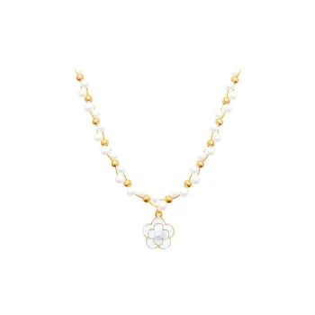 MGS Alloy Shell Pearl Necklaces Women's