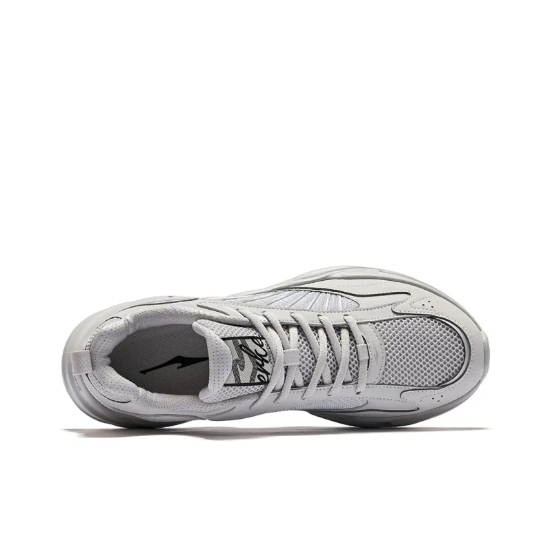 Erke Cushioning Anti Slip And Wear Resistant Low Top Casual Shoes Men's Gray Silver-2
