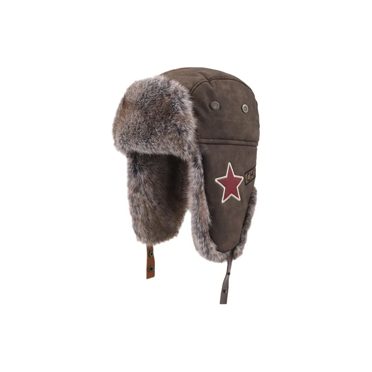 FREE RABBITⅡ Korean Style Vintage Northeast Cycling Windproof Cold Resistant Trapper Hats Unisex-1