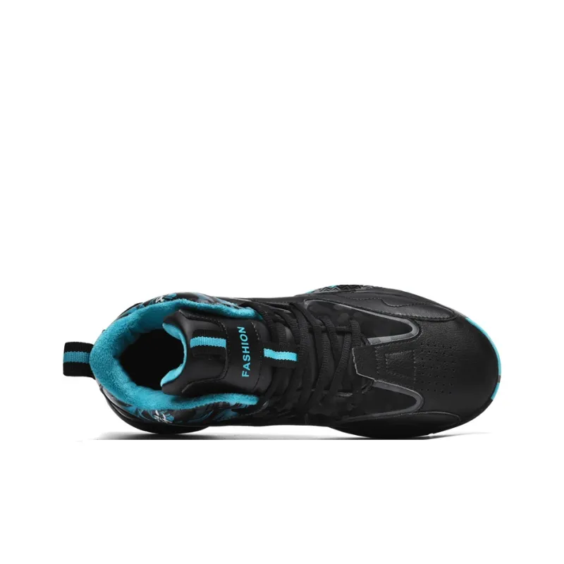 Black tailed Deer Thermal Cushioning Abrasion Resistant Slip Resistant High Top Basketball Shoes Unisex-32