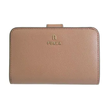 Furla Leather Wallet Medium Size Women's Dark Beige