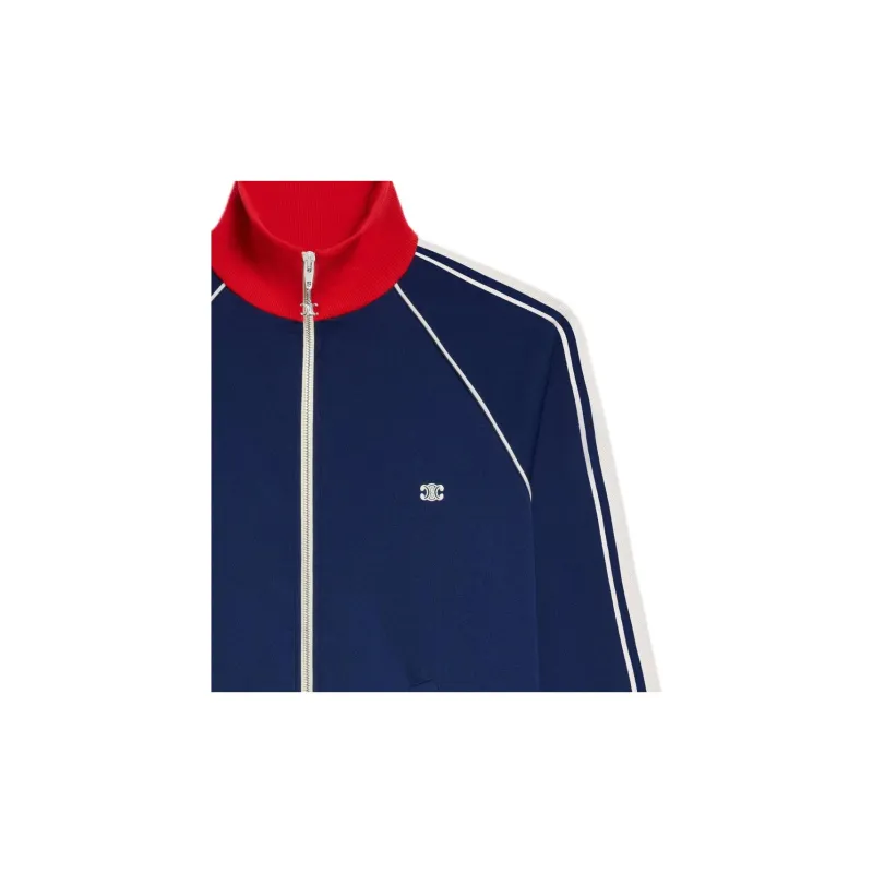 CELINE Triomphe Tracksuit Jacket In Double Face Jersey-3