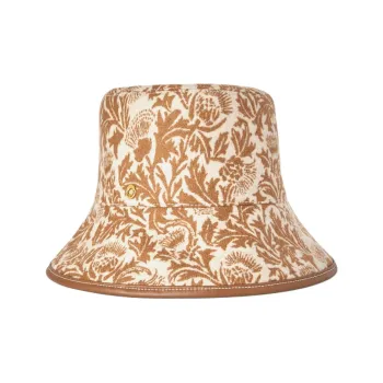 Loro Piana Pure Wool Cashmere Calfskin Cotton Acetate Bucket Hats Women's Yellow