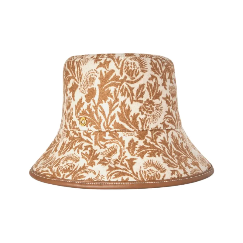 Loro Piana Pure Wool Cashmere Calfskin Cotton Acetate Bucket Hats Women's Yellow-0