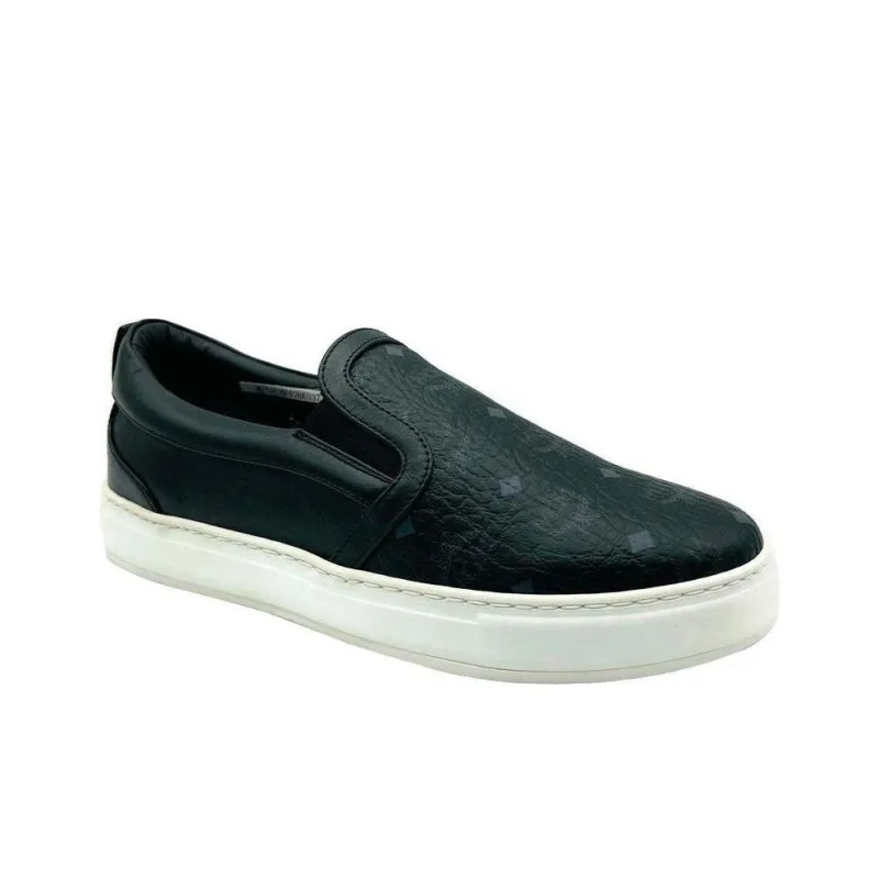 MCM Visetos Logo Skateboard Shoes Women's Black-2