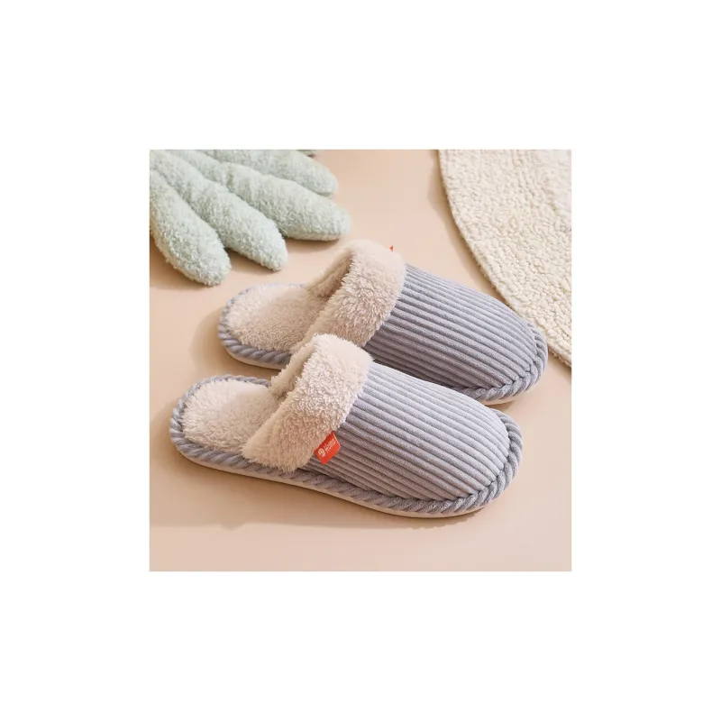 G.DUCKKIDS Corduroy Cotton Slippers For Home Indoor Men And Women's Warm For Fall And Winter Cotton Slipper-13
