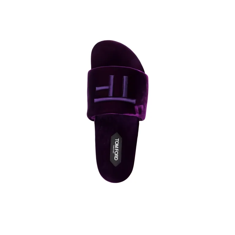 TOM FORD Monogram Velvet Sandals-4