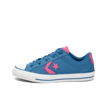 Converse Cons Anti-Slip Wear-Resistant Low-Top Canvas Shoes Women's Blue Pink