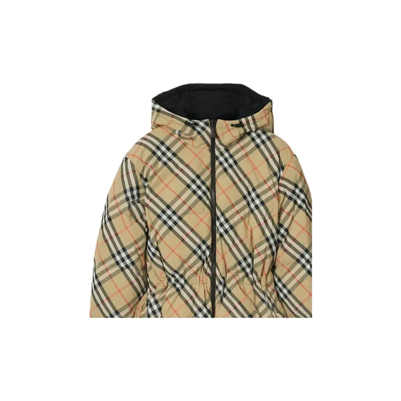 Burberry Reversible Check Nylon Puffer Jacket 'Sand'-4
