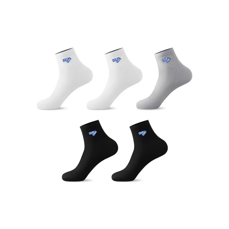 H YXIANG Mid Calf Socks Men's 5 Pack-3