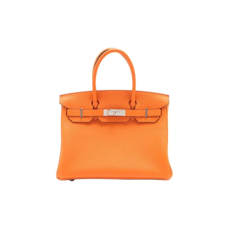HERMES Birkin Togo Calfskin Birkin Bag Handbags Women's 93 Orange Hermes Orange/Orange-0