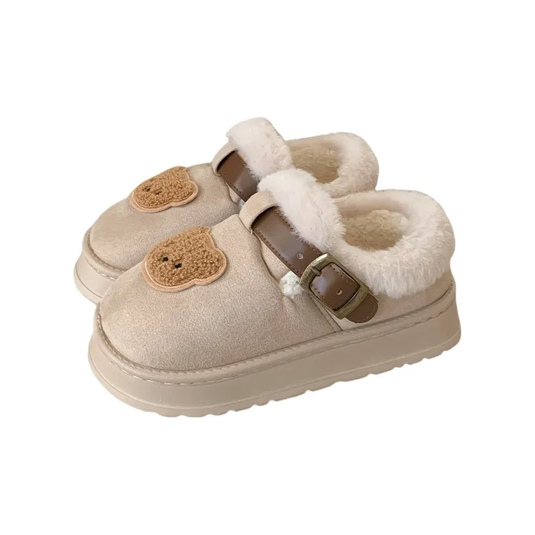 Thin Strips Cotton Slippers, Home Slippers Women's, Brown-6