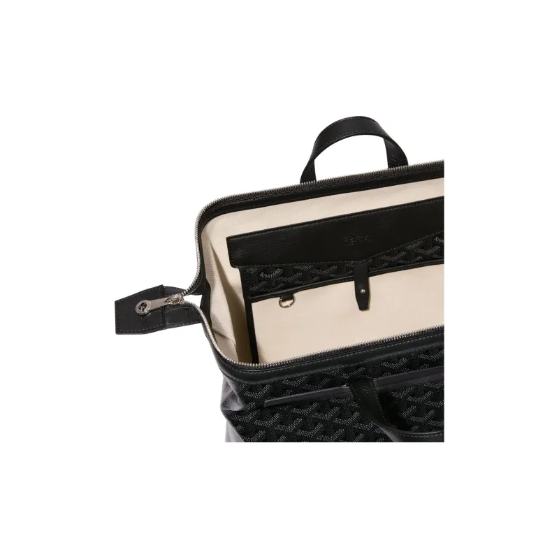 GOYARD Cisalpin Canvas With Calfskin Backpack Unisex Pitch Black-1
