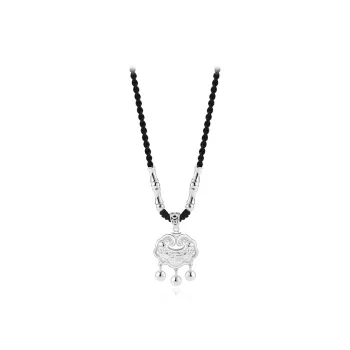 CANHUI S999 Fine Silver Bamboo Peace Lock Necklace Women's
