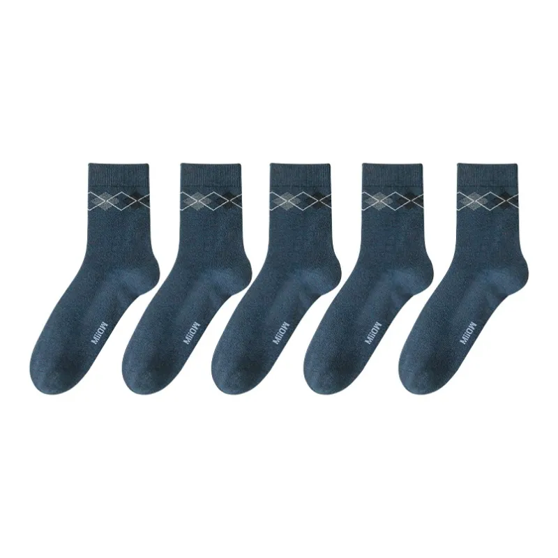 MIIOW Mid Calf Socks Men's 5 Pack-0