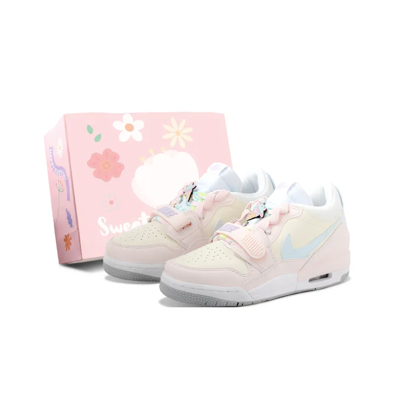 Jordan Legacy 312 Cushioning, Wear Resistant Low Top Children's Basketball Shoes Blue Pink Yellow Unisex-0