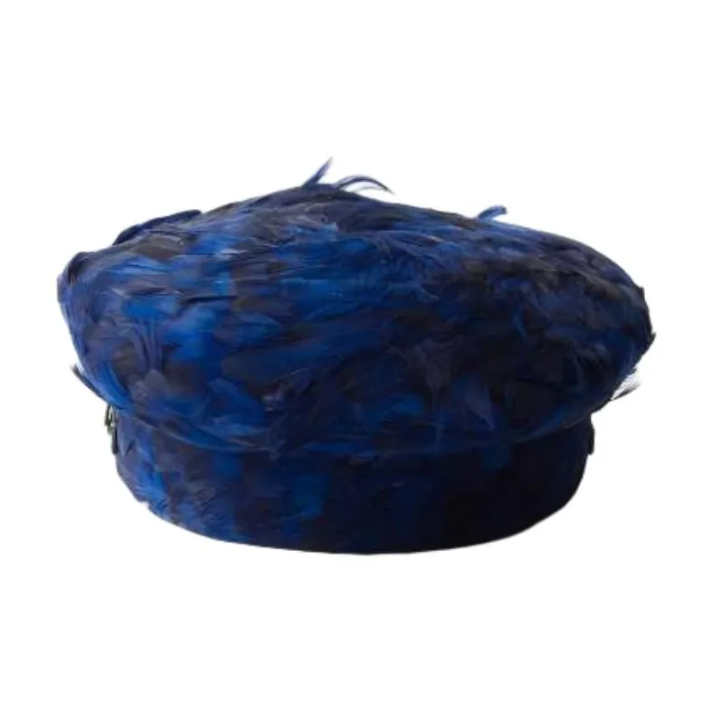 PRADA Feather embellished Baker Boy Hat-1