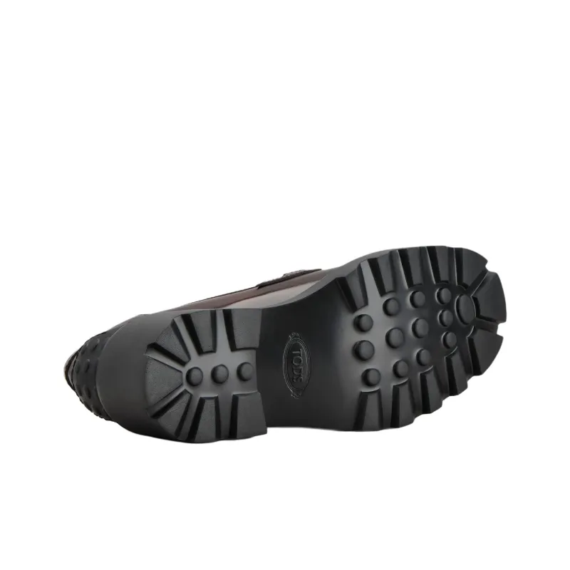 TOD'S Logo Plauqe Slip On Loafers Women's-4