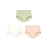 3 Pack: Green+White+Skin[High-Rise Waist Cinch 7A Grade 100% cotton Antibacterial Crotch]