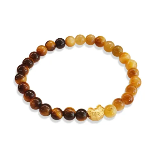 CANHUI Tiger's Eye Stone Fu Lock Beaded Bracelet Women's