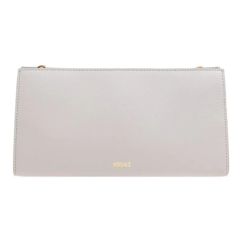 VERSACE Medusa '95 Calfskin One Shoulder Crossbody Clutches Women's Gray White-2
