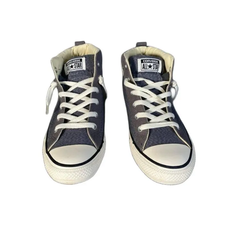 Converse CTAS Anti-Slip Wear-Resistant High-Top Canvas Shoes Men's Gray-2