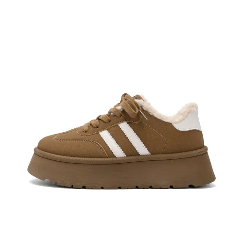 HUANQIU Anti Slip Wear Resistant Low Top Casual Shoes Women's Coffee