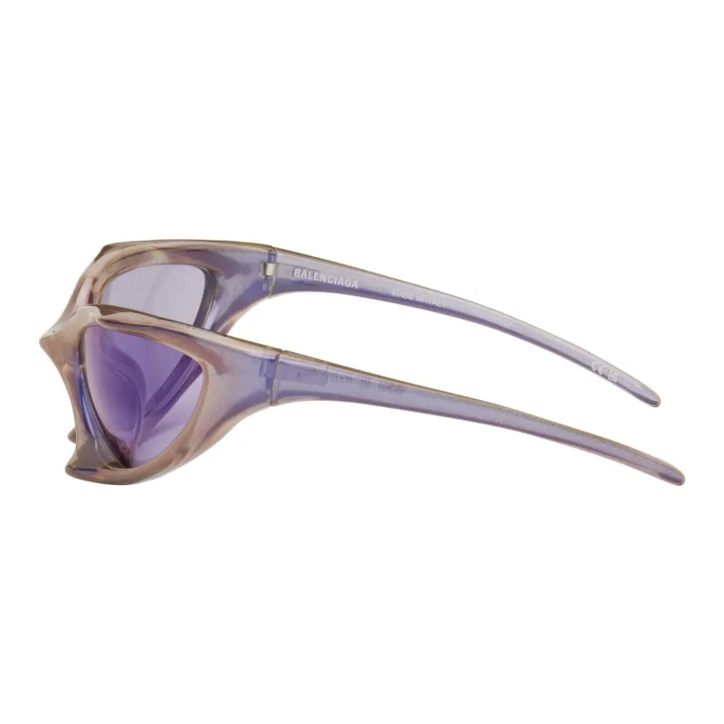 Balenciaga Nylon Irregular Shape Sunglasses Unisex Purple-1