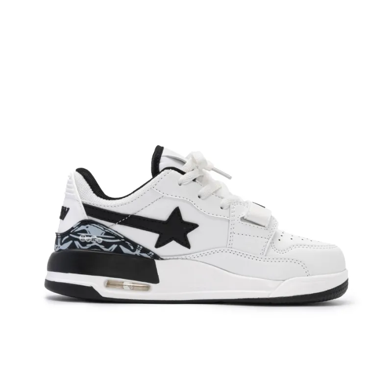 SHUXIAOBEI Slip Resistant, Abrasion Resistant, Balance, Lightweight Low Top Skateboard Shoes Unisex White-79