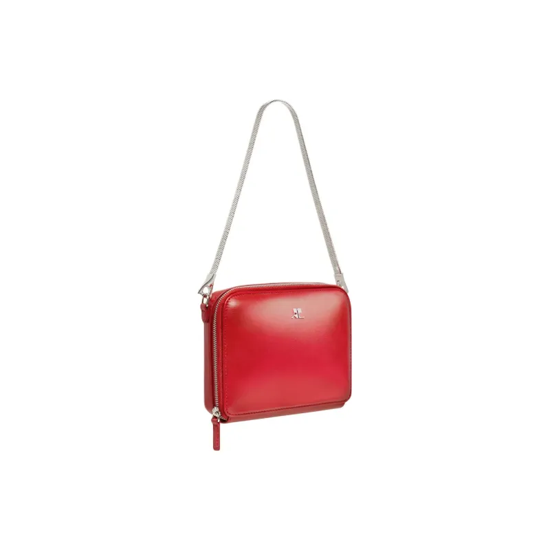 COURREGES Cloud Logo Plaque Chained Shoulder Bag-1