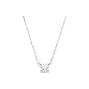 Cartier 2010s 18K White Gold C De Cartier Diamond Necklace