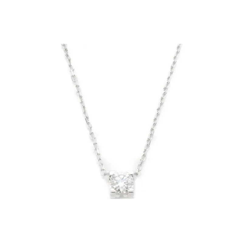Cartier 2010s 18K White Gold C De Cartier Diamond Necklace-0