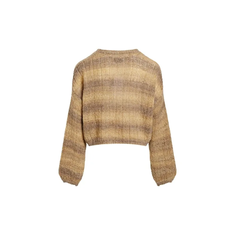 URBAN REVIVO Knitwear Women's Khaki Stripes-1